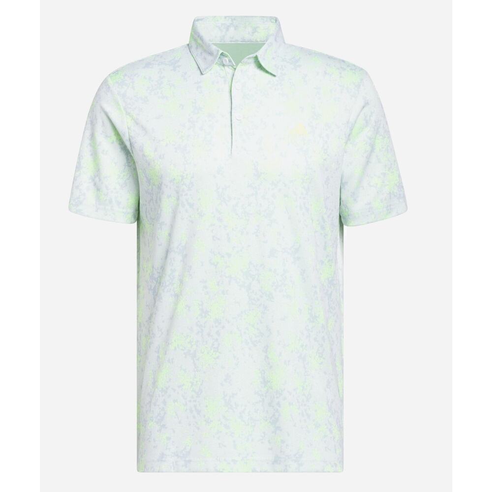 Adidas Golf Polo Yellow Green Jacquard Medium NWT